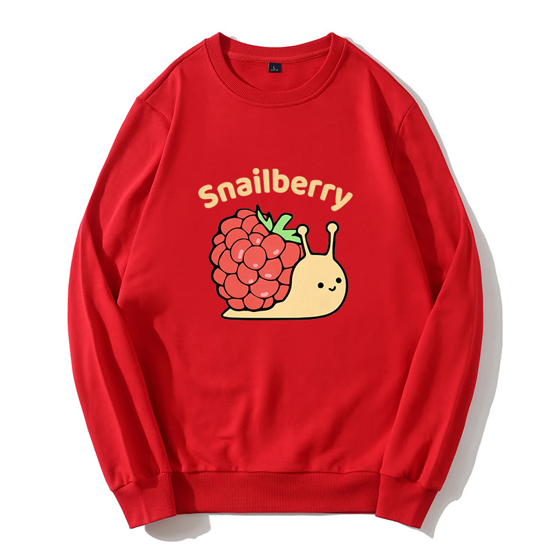 SNAILBERRY スネイルベリー グラフィック ラウンドカラー スウェットシャツ - 赤 - 5XL - image 1