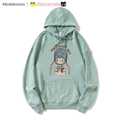 おもちゃを持った風変わりな子猫のグラフィックパーカー - Green - 5XL - image 1