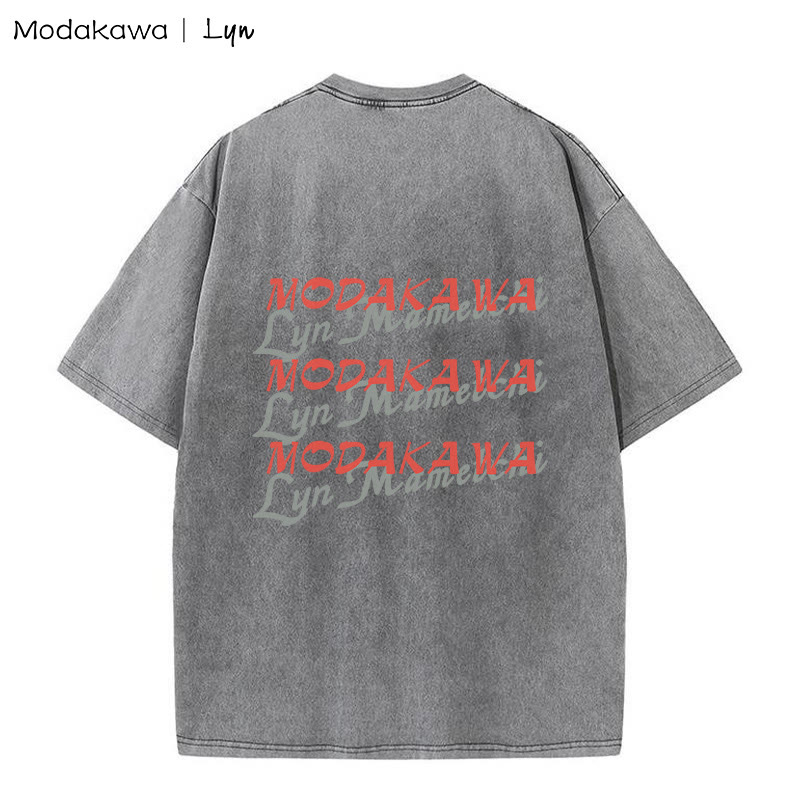 MODAKAWA X Lyn IN LOVE WITH A SHARK バニーガール シャーク グラフィック ユニセックス ヴィンテージ ウォッシュド Tシャツ - image 2