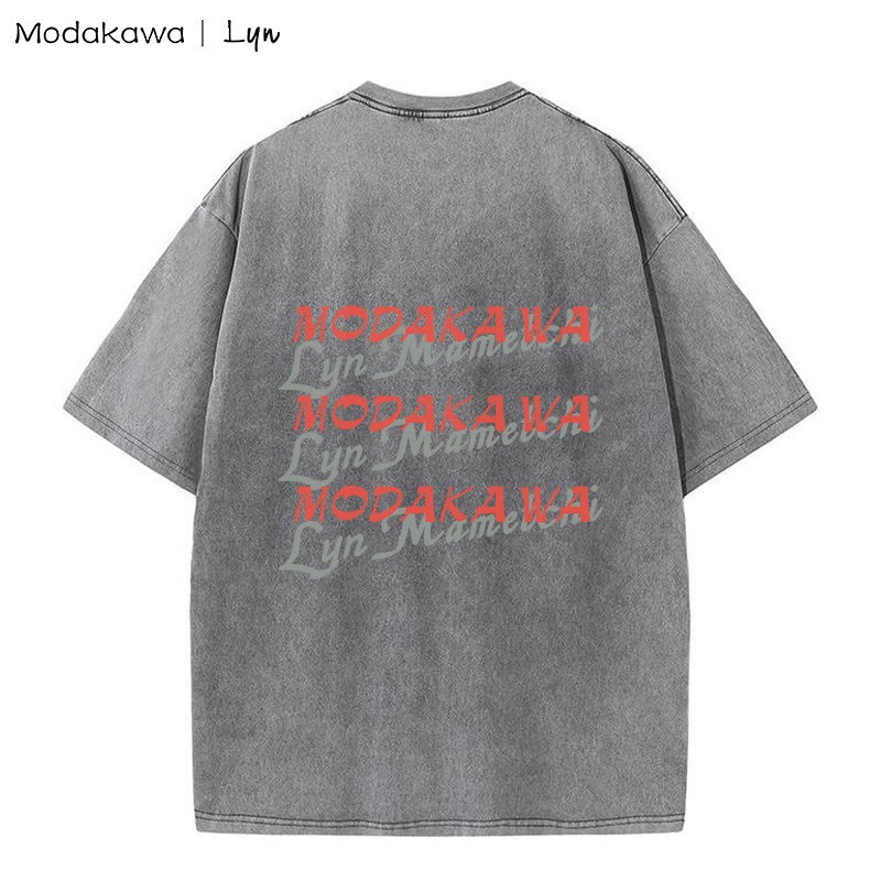 MODAKAWA X Lyn IN LOVE WITH A SHARK バニーガール シャーク グラフィック ユニセックス ヴィンテージ ウォッシュド Tシャツ - image 2