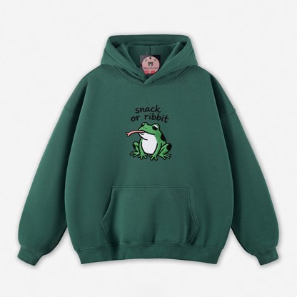 SNACK OR RIBBIT カエルグラフィック ルーズパーカー - Green - 5XL - image 2
