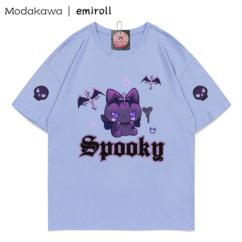 MODAKAWA × emiroll デビルキティプリントTシャツ - Blue - 5XL - image 1