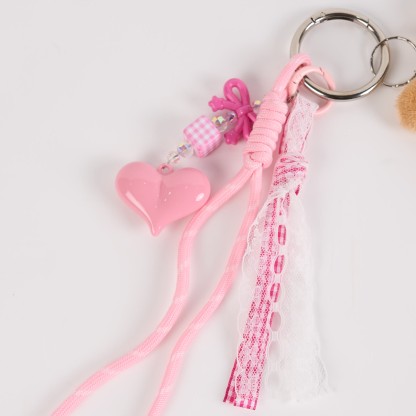 かわいいウサギのクマのぬいぐるみキーホルダーハンドメイドソフトバッグチャーム - image 4