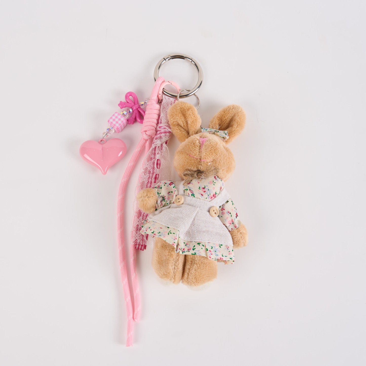 かわいいウサギのクマのぬいぐるみキーホルダーハンドメイドソフトバッグチャーム - バニー - フリー - image 3