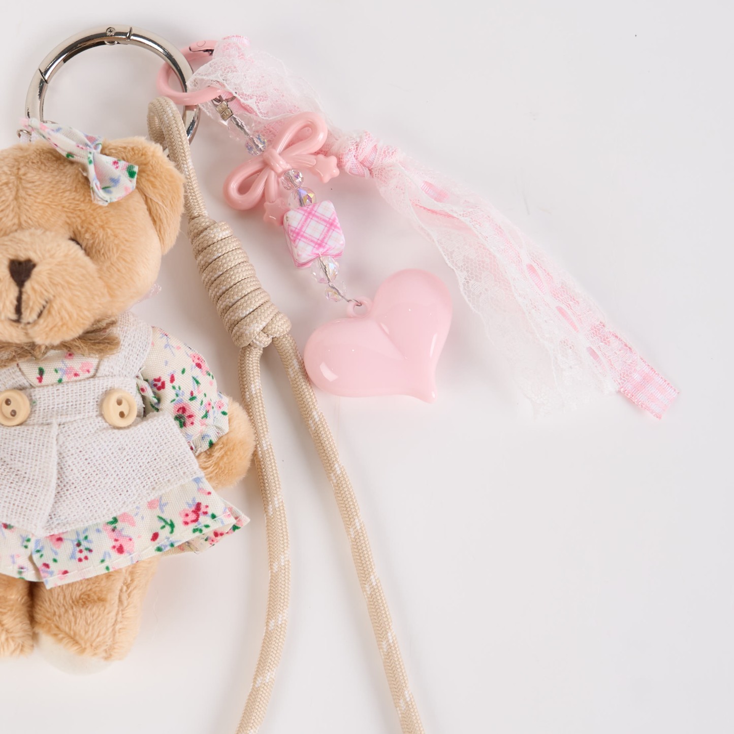 かわいいウサギのクマのぬいぐるみキーホルダーハンドメイドソフトバッグチャーム - image 1