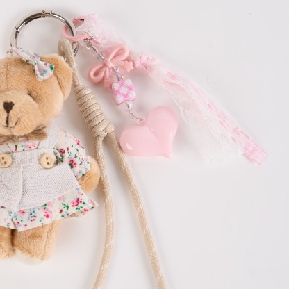 かわいいウサギのクマのぬいぐるみキーホルダーハンドメイドソフトバッグチャーム - image 1