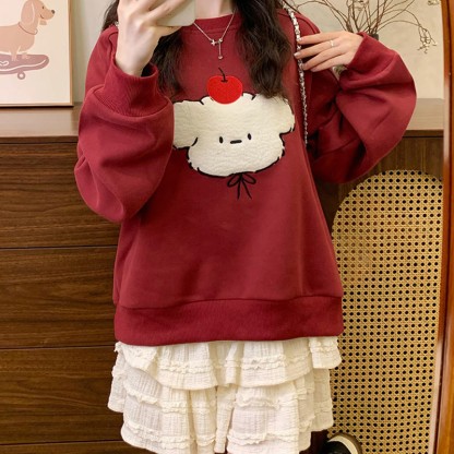 アップルパピー ラウンドカラー スウェットシャツ - image 1