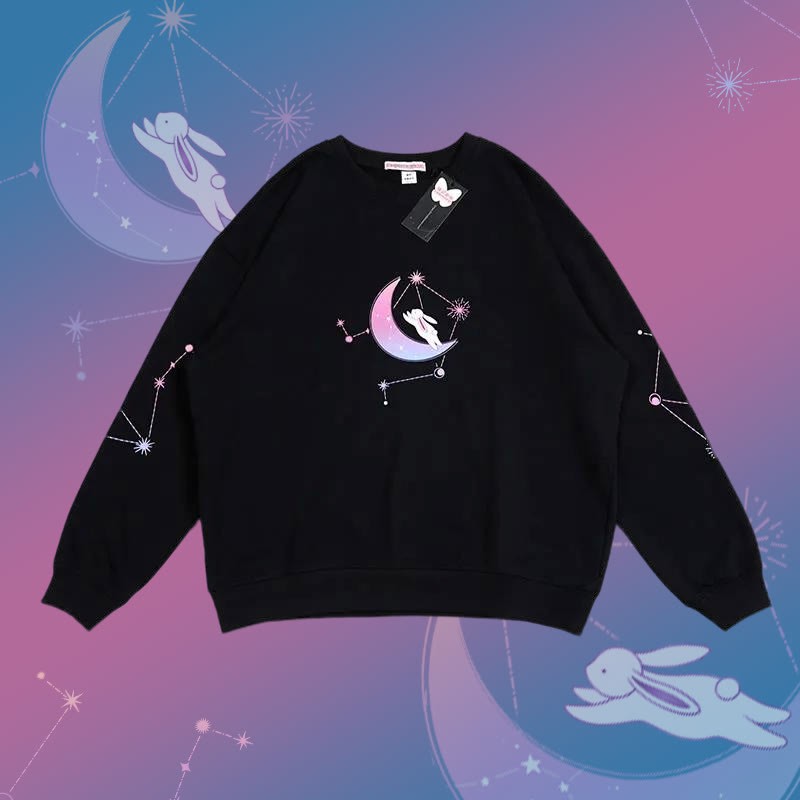 Modakawaグラデーション サン バタフライ プリント ラウンドカラー スウェットシャツ - image 1