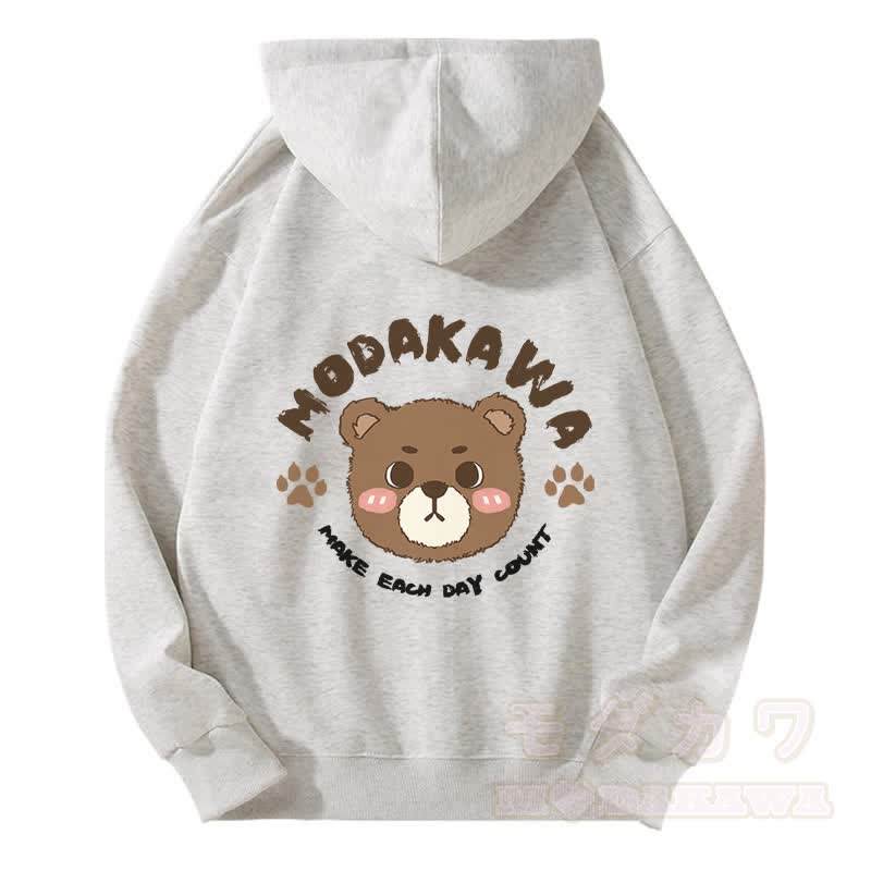 MODAKAWA キュートベアグラフィック ジップアップ パーカー スウェットシャツ - グレー - 5XL - image 2