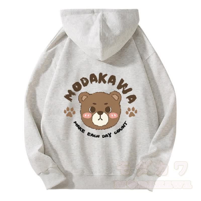 MODAKAWA キュートベアグラフィック ジップアップ パーカー スウェットシャツ - グレー - 5XL - image 2
