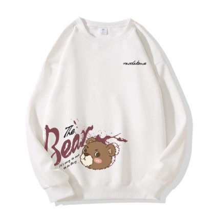 MODAKAWA IT'S OKAY TO NOT BE OKAY ベアグラフィック ユニセックス スウェットシャツ - White - 5XL - image 1