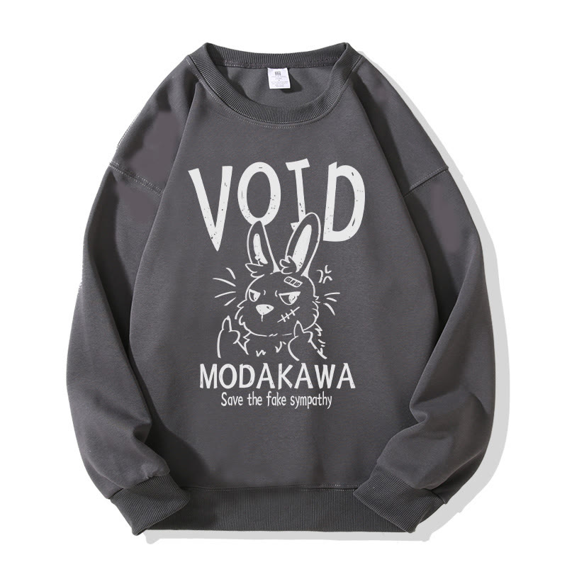 MODAKAWA VOID グランピーバニー グラフィック ユニセックス スウェットシャツ - Dark Grey - 5XL - image 1