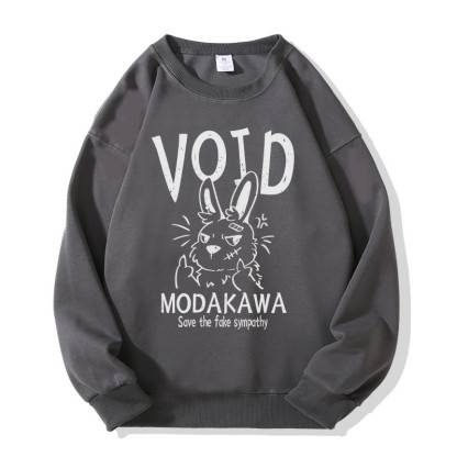 MODAKAWA VOID グランピーバニー グラフィック ユニセックス スウェットシャツ - Dark Grey - 5XL - image 1