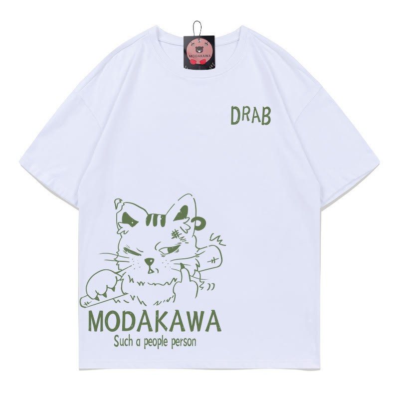 MODAKAWA DRAB グランピーキャット グラフィックTシャツ - 白 - 5XL - image 3