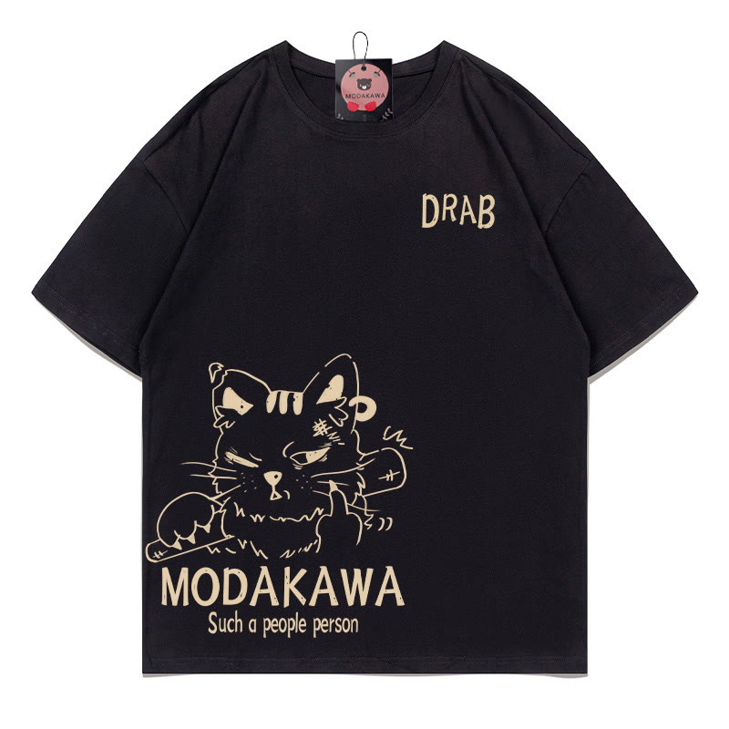 MODAKAWA DRAB グランピーキャット グラフィックTシャツ - 黒 - 5XL - image 2
