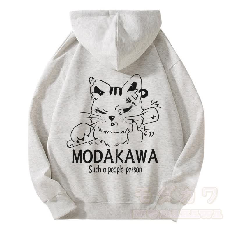 MODAKAWA DRAB グランピーキャット グラフィック フリース 裏地 ジップアップ パーカー スウェットシャツ - グレー - 5XL - image 2