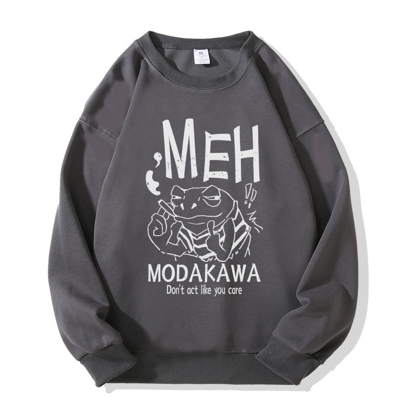MODAKAWA MEH グランピー・スモーキング・フロッグ グラフィック ユニセックス スウェットシャツ - Dark Grey - 5XL - image 3