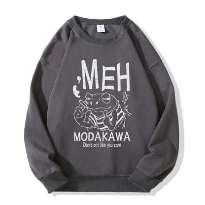 MODAKAWA MEH グランピー・スモーキング・フロッグ グラフィック ユニセックス スウェットシャツ - Dark Grey - 5XL - image 3