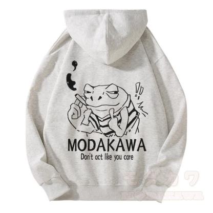 MODAKAWA MEH グランピー・スモーキング・フロッグ グラフィック フリース 裏地 ジップアップ パーカー スウェットシャツ - グレー - 5XL - image 2