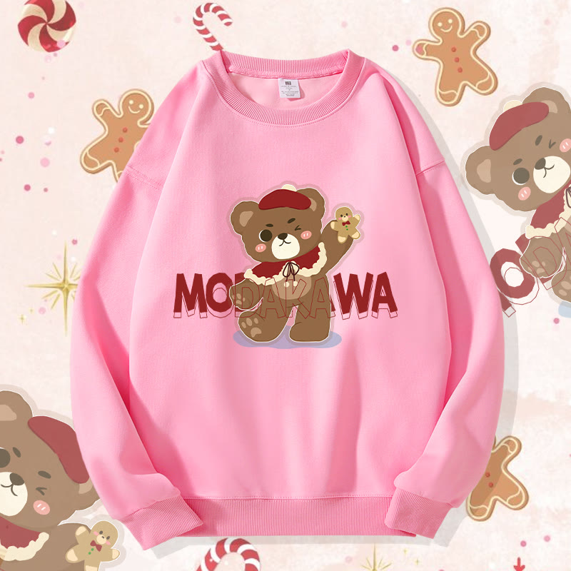 MODAKAWA クリスマスベア グラフィック ユニセックス スウェットシャツ - Pink A - 5XL - image 2