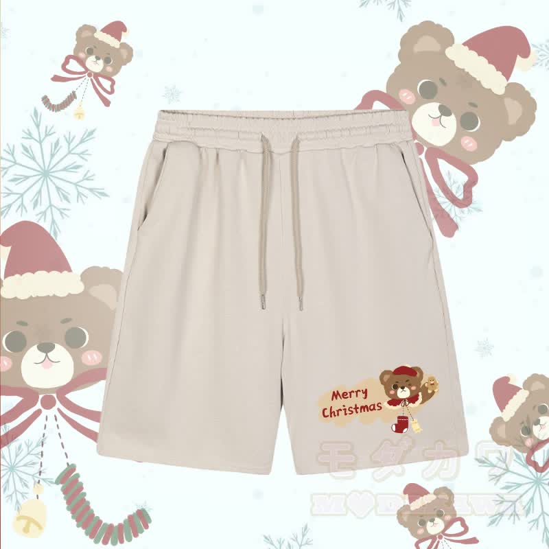 MODAKAWA クリスマスベア グラフィックショーツ - アプリコット - 5XL - image 1