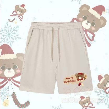 MODAKAWA クリスマスベア グラフィックショーツ - アプリコット - 5XL - image 1