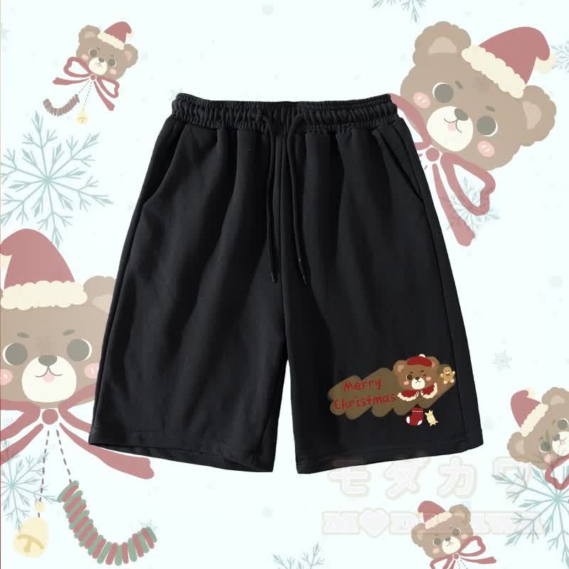 MODAKAWA クリスマスベア グラフィックショーツ - 黒 - 5XL - image 3