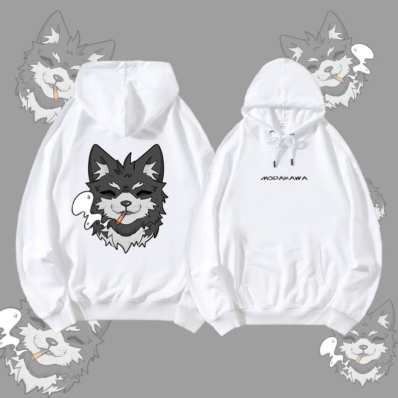 MODAKAWA スモーキングパピー グラフィック ストリートウェア プルオーバー パーカー - White - 5XL - image 1