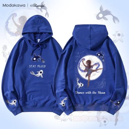 MODAKAWA X Shionslife Katara Water Bending グラフィック ストリートウェア プルオーバー パーカー - 青 - 5XL - image 1