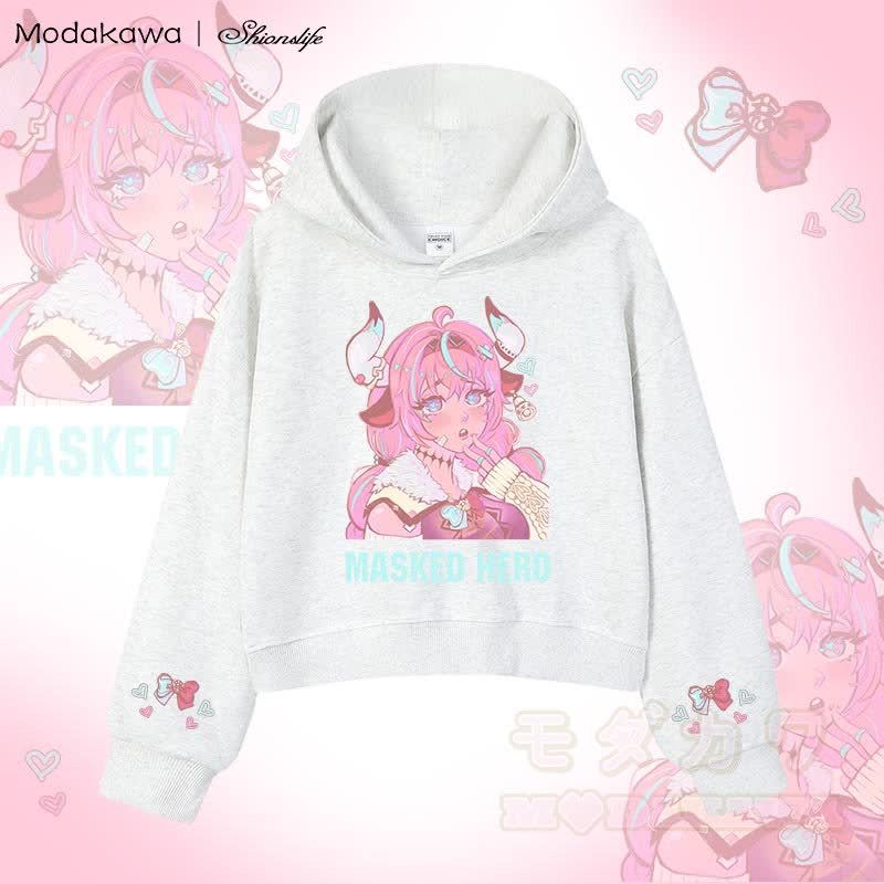 MODAKAWA X Shionslife MASKED HERO グラフィック クロップド綿パーカー - 白 - 3XL - image 3