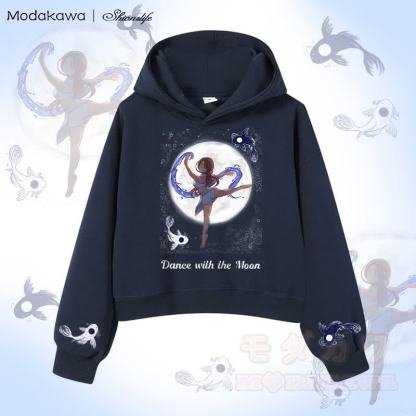 MODAKAWA X Shionslife Katara Water Bending グラフィック クロップド綿パーカー - 紫がかった青 - 3XL - image 1