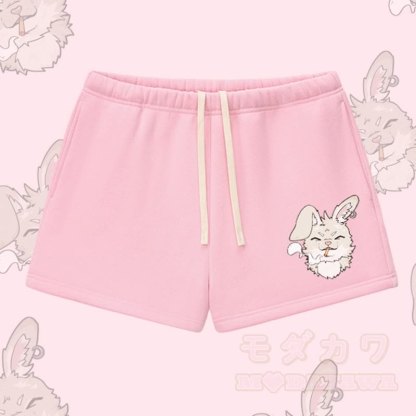 MODAKAWA スモーキングバニー グラフィック 厚手裏起毛ショートパンツ - ピンク - L - image 4