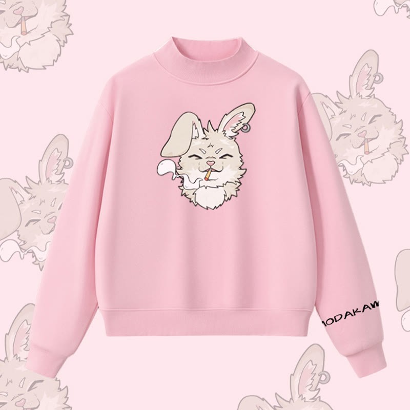 MODAKAWA スモーキングバニー グラフィック 裏起毛 スウェットシャツ - Pink - L - image 1