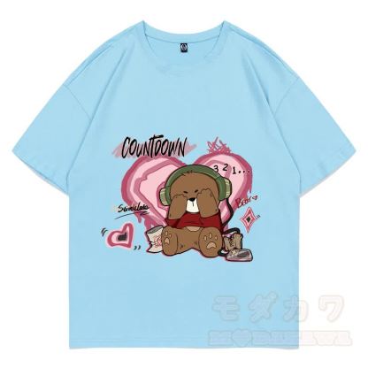 MODAKAWA COUNTDOWN カバーアイズベア グラフィックTシャツ - 青 - 5XL - image 2