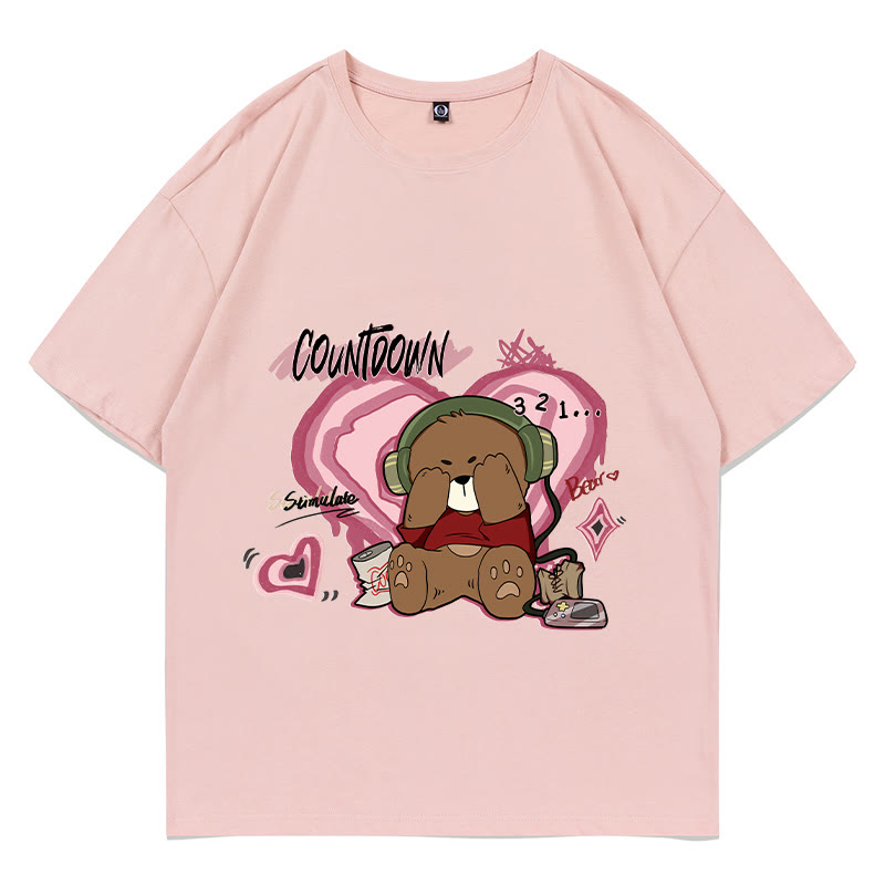 MODAKAWA COUNTDOWN カバーアイズベア グラフィックTシャツ - Pink - 5XL - image 1