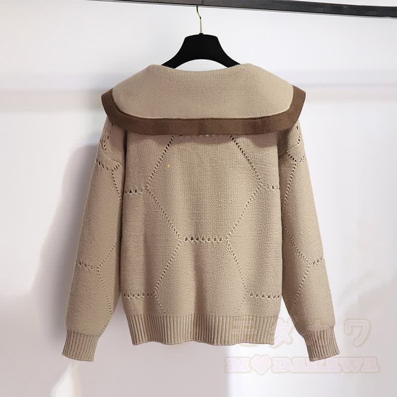 3Dフラワーニットセーターベルトスカートツーピース - image 3