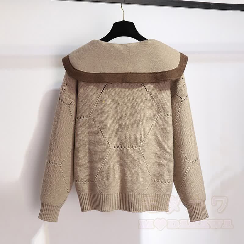 3Dフラワーニットセーターベルトスカートツーピース - image 3