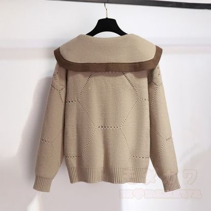 3Dフラワーニットセーターベルトスカートツーピース - image 3