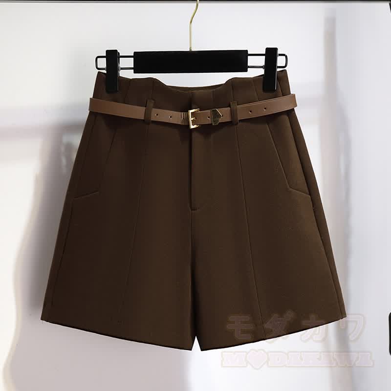 ニットセーターベルトショーツツーピース - ショートパンツ - XL - image 3