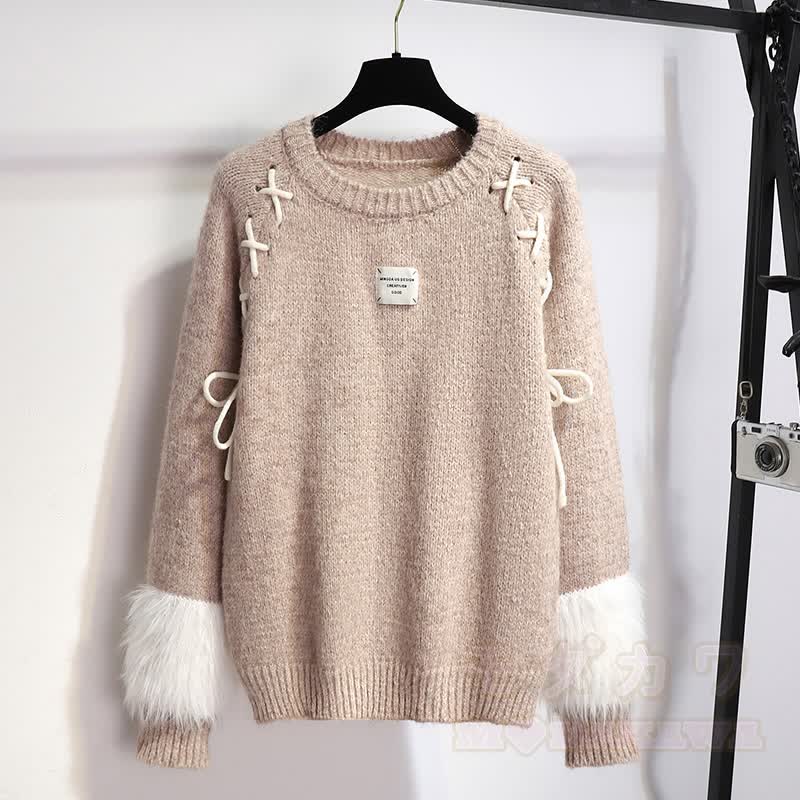 ニットセーターベルトショーツツーピース - セーター - XL - image 2