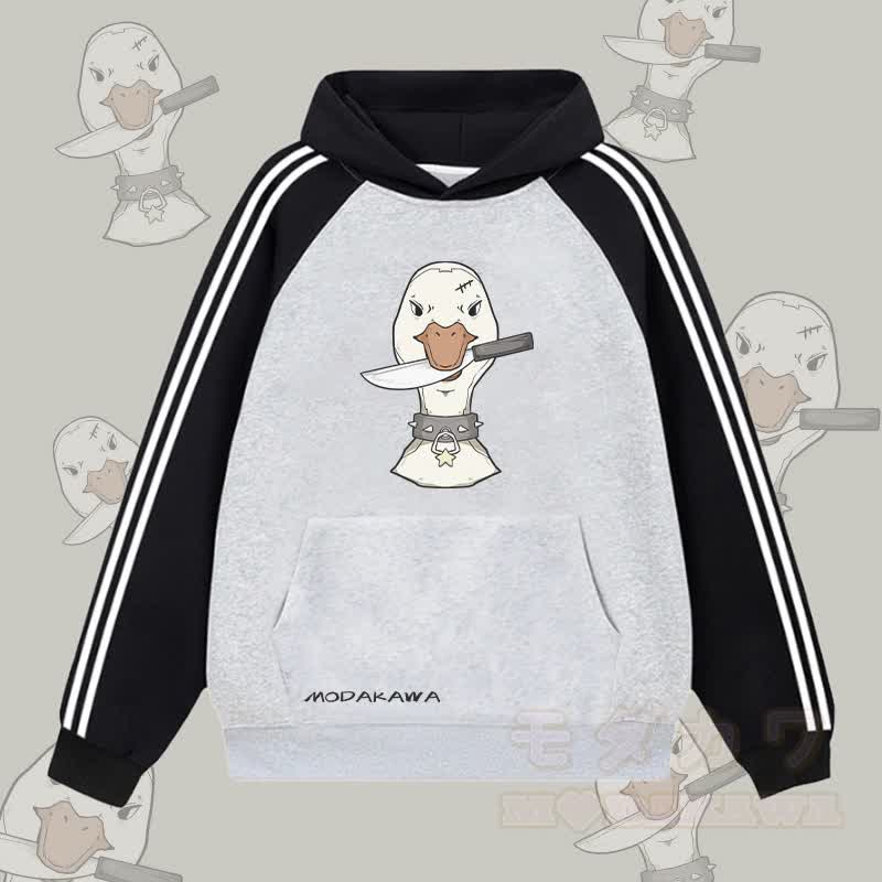 MODAKAWA グースウィズナイフ グラフィックカラーブロック フリース 裏地 パーカー - グレー - 2XL - image 2