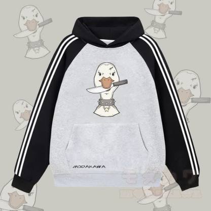 MODAKAWA グースウィズナイフ グラフィックカラーブロック フリース 裏地 パーカー - グレー - 2XL - image 2