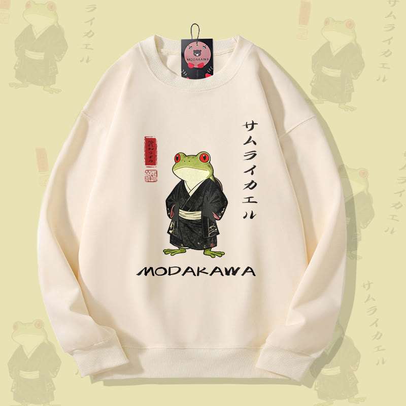 MODAKAWA サムライフロッグ グラフィック ユニセックス スウェットシャツ - Beige - 5XL - image 2