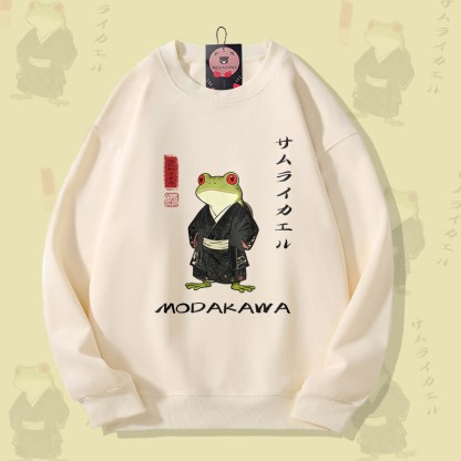 MODAKAWA サムライフロッグ グラフィック ユニセックス スウェットシャツ - Beige - 5XL - image 2