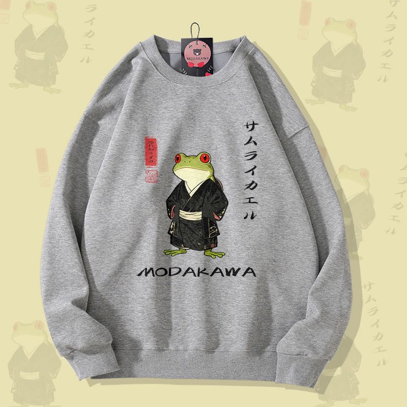 MODAKAWA サムライフロッグ グラフィック ユニセックス スウェットシャツ - Grey - 5XL - image 1