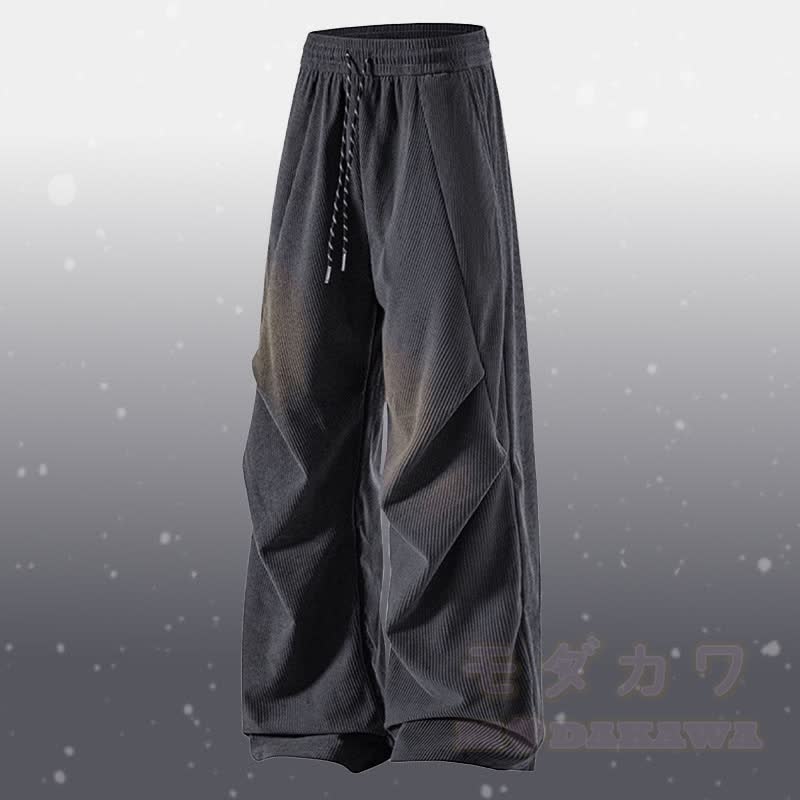 グラデーションファジーセーターコーデュロイパンツツーピース - グレーのパンツ - 3XL - image 8