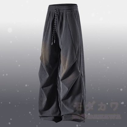 グラデーションファジーセーターコーデュロイパンツツーピース - グレーのパンツ - 3XL - image 8