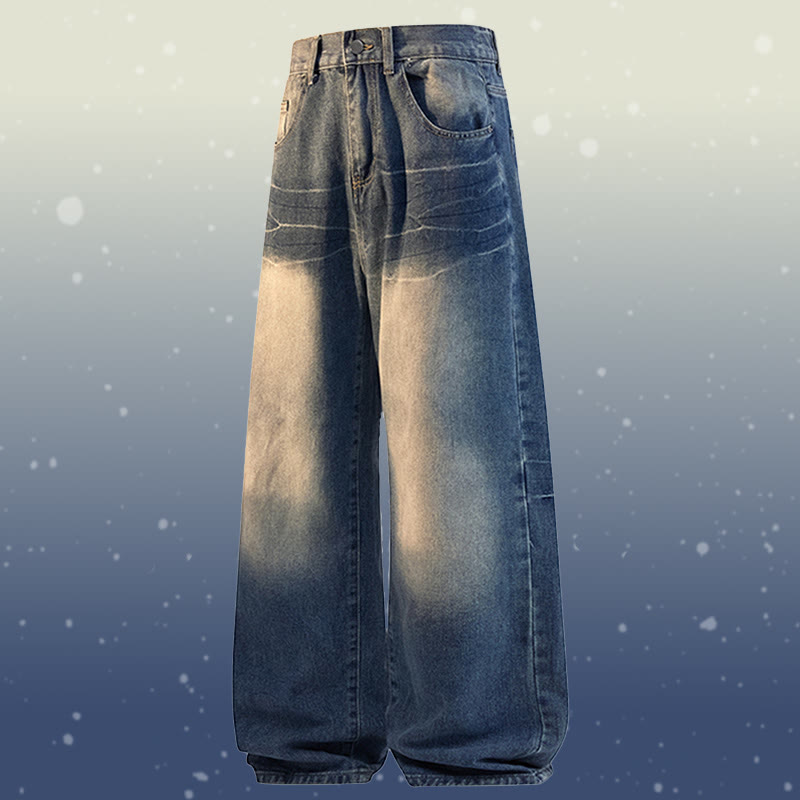 グラデーションニットセーター デニムパンツ ツーピース - Dark Blue Pants - 2XL - image 8