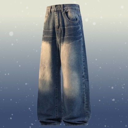 グラデーションニットセーター デニムパンツ ツーピース - Dark Blue Pants - 2XL - image 8