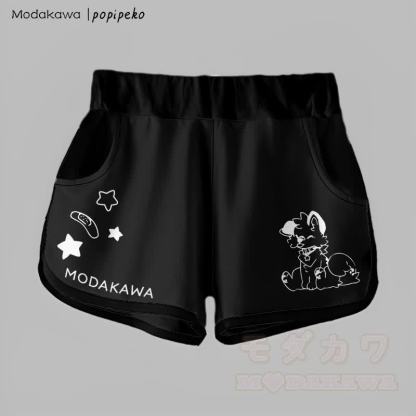 MODAKAWA X popipeko グラデーション タンアウト パピー グラフィック ショーツ - 黒 - 5XL - image 7